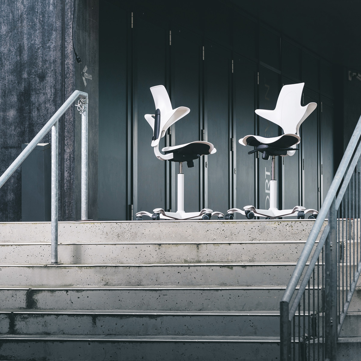 HAG Capisco Puls 8020 Arbeitsstuhl mit Sitzflächenmatte und Rückenlehne