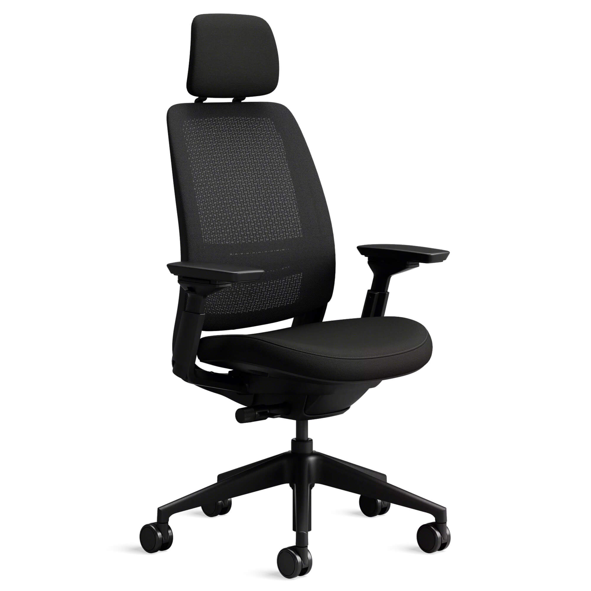 Steelcase Series 2 Bürostuhl BLACK EDITION mit Kopfstütze, 3D-Netzrücken und Synchronmechanik