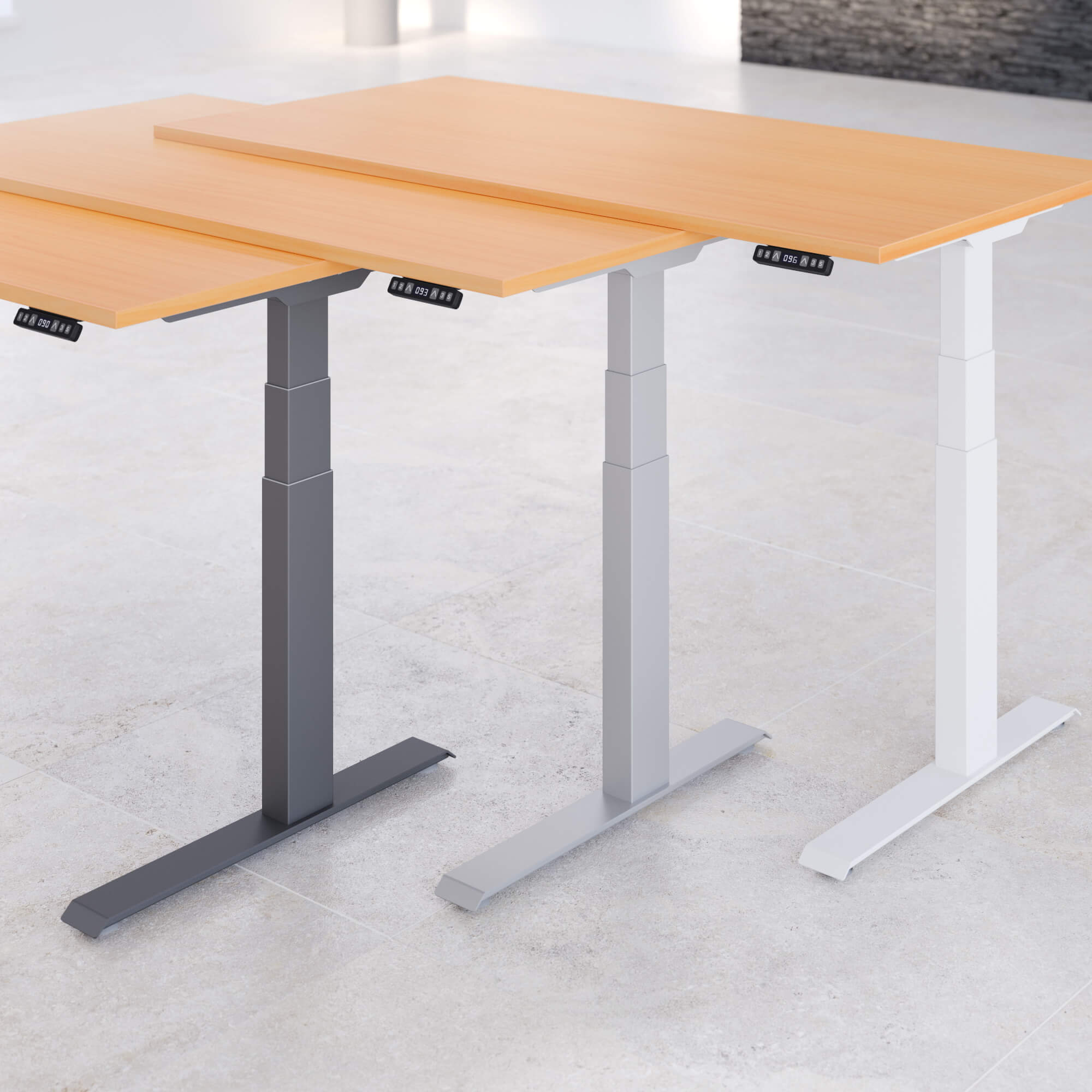Elektrisch höhenverstellbarer Schreibtisch LIFT.UP Basic 2 - 180x80 cm mit Speicherfunktion