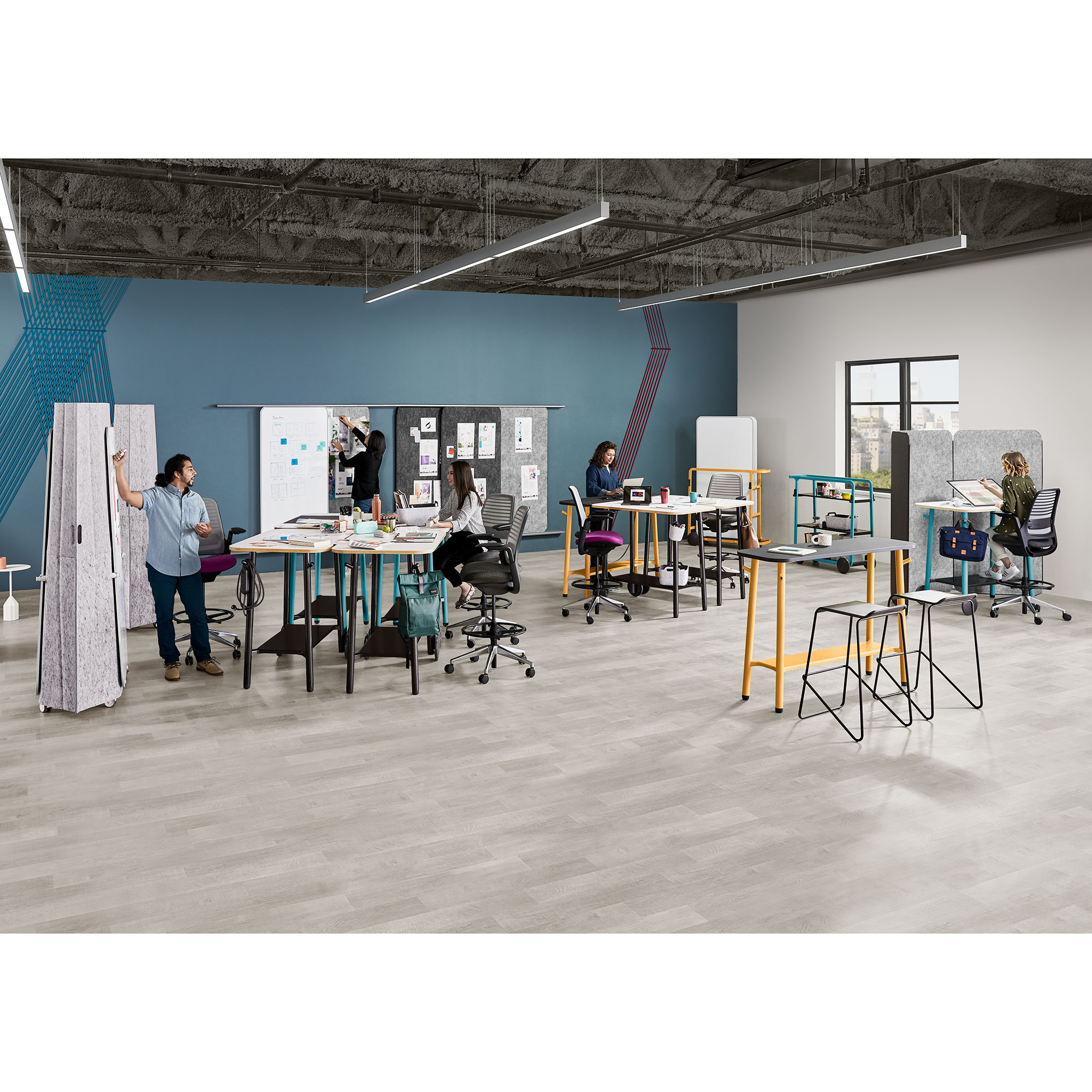 Steelcase Flex Collection Schreibtisch auf Rollen, einfach zu bewegen