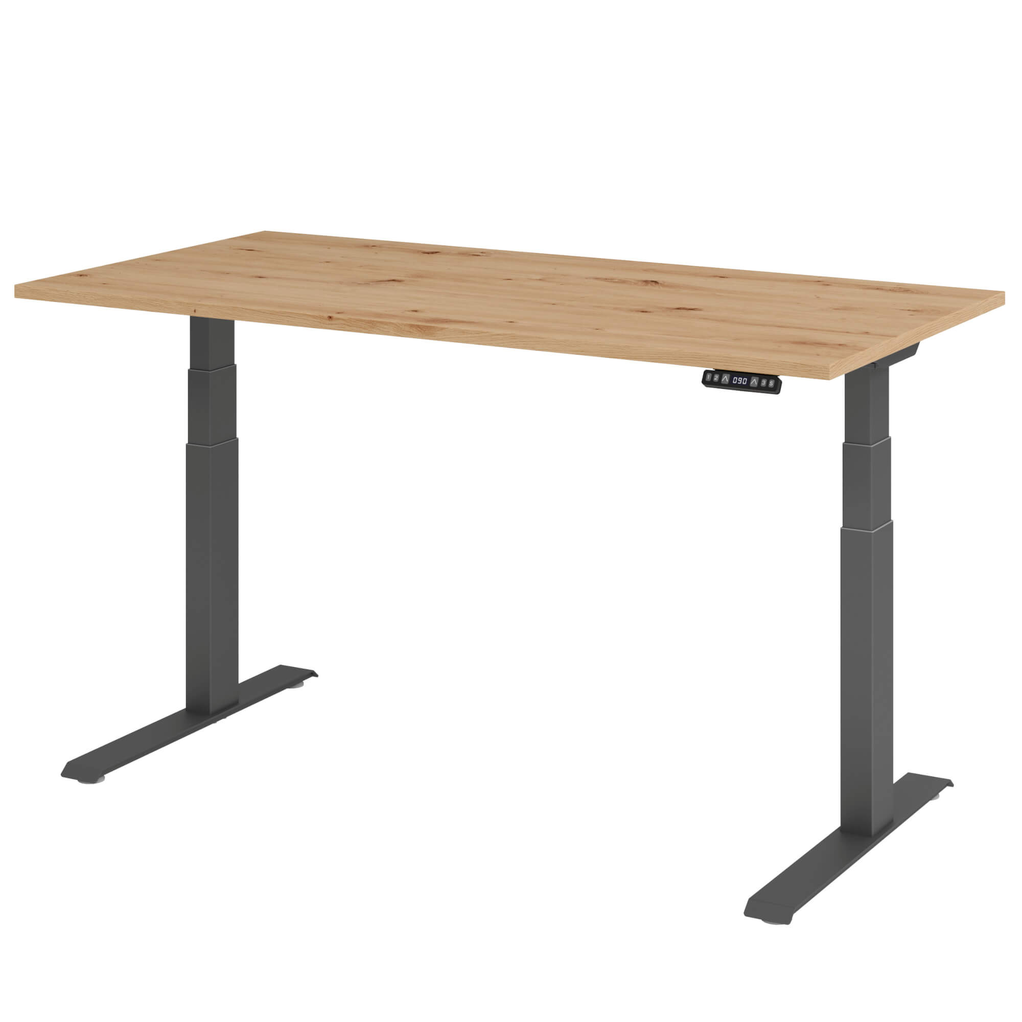 Elektrisch höhenverstellbarer Schreibtisch LIFT.UP Basic 2 - 160x80 cm mit Memory-Schalter