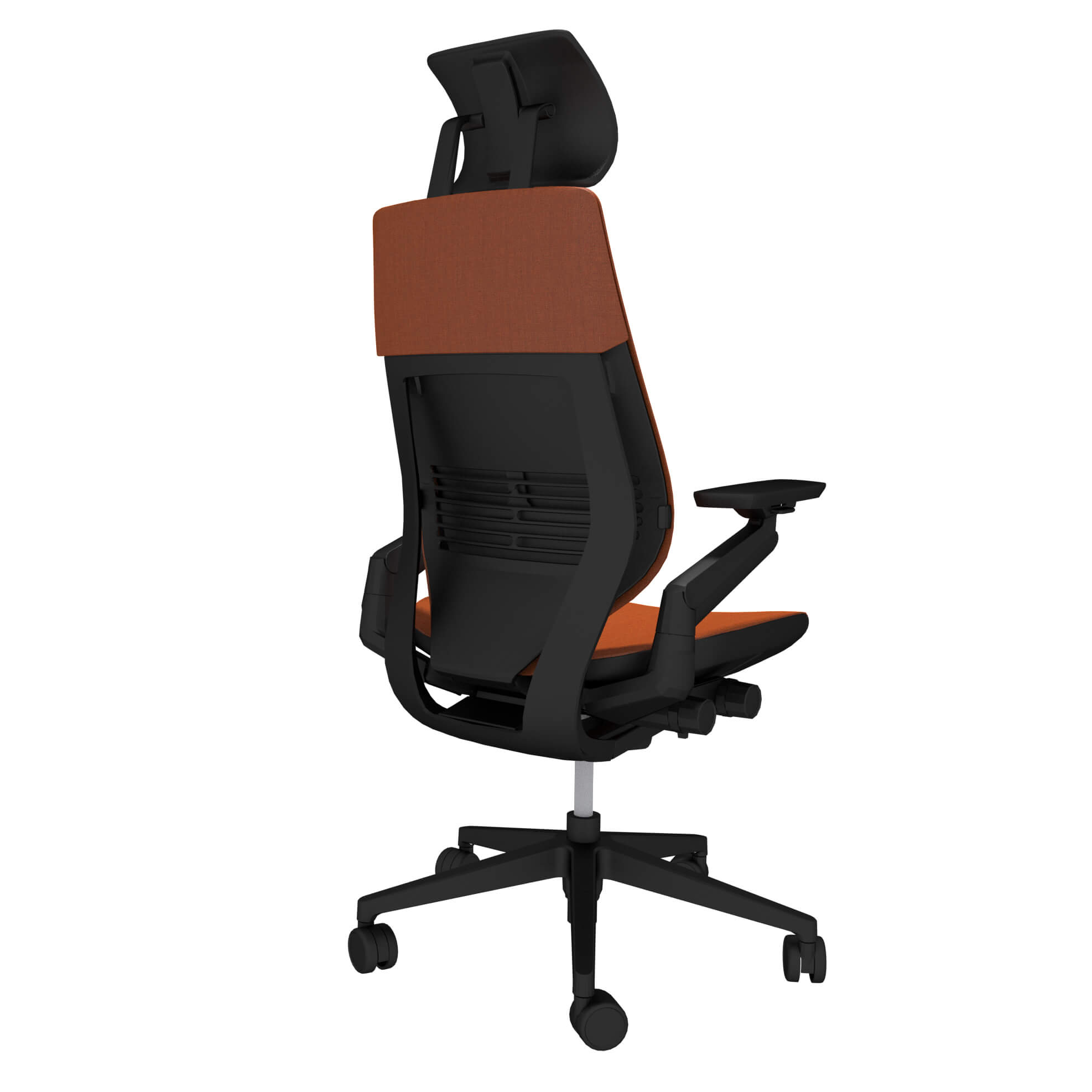 Steelcase GESTURE Bürostuhl HALLOWEEN-Edition Remix Kürbis mit Echtleder-Kopfstütze