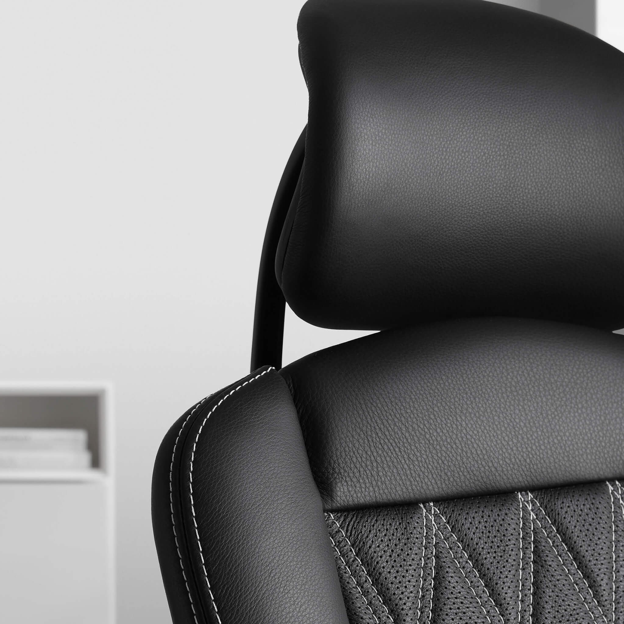 Wagner AluMedic Limited S Chefsessel mit Lederbezug und Kopfstütze