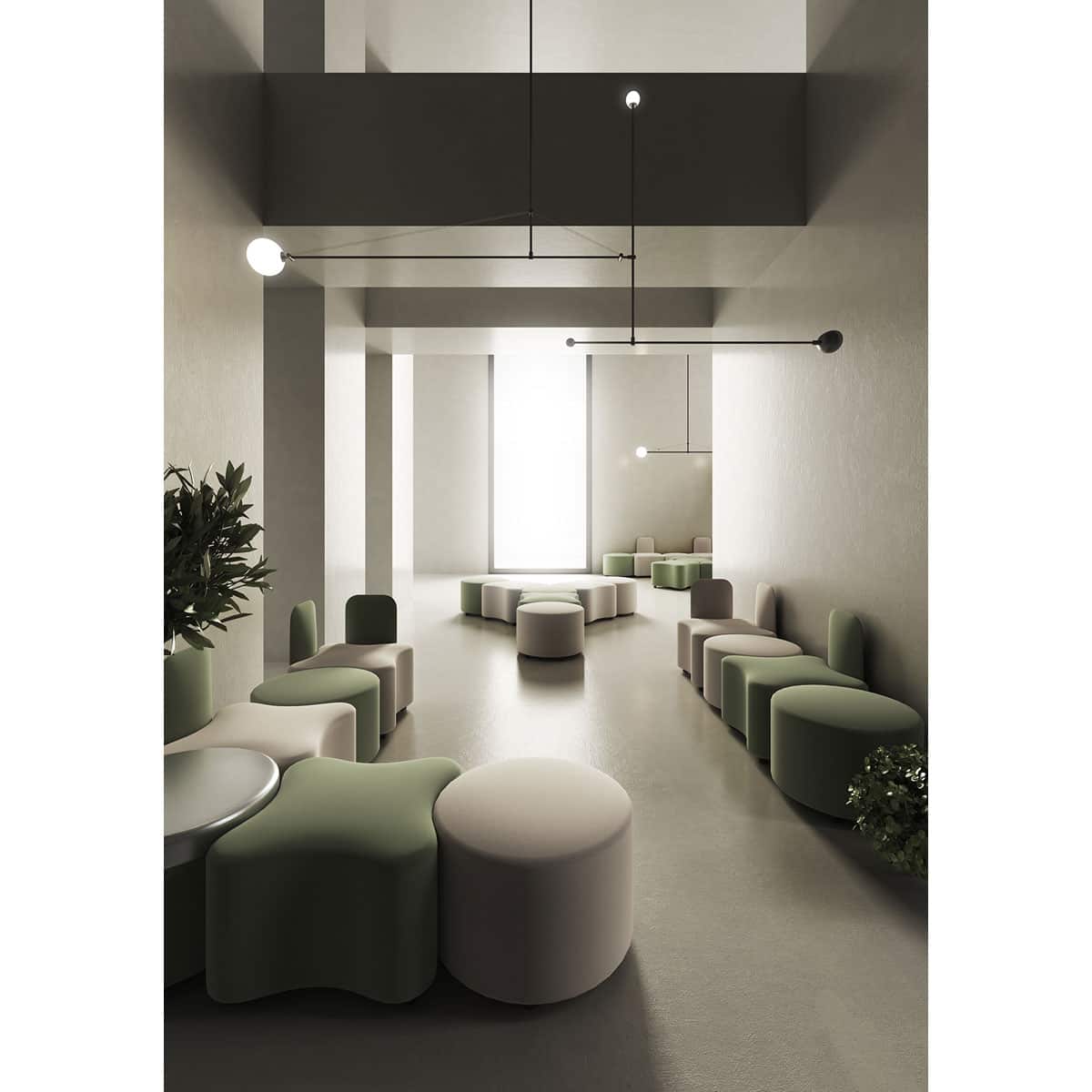 Kastel K2 runder Loungehocker, individuell gestaltbar